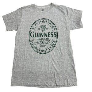 GUINNESS GRAPHIC TEE BEER LOGO CASUAL DUBLIN IRELAND MENS S LIGHT GRAY GREEN NEW